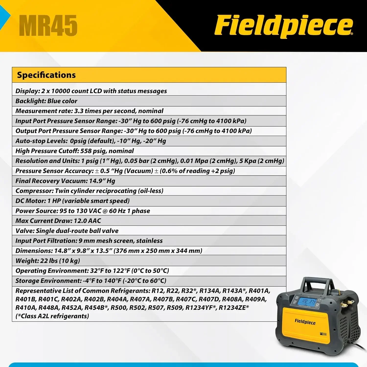 Fieldpiece - MR45 Легкий цифро – обзор и цена Coolant Flush Machine