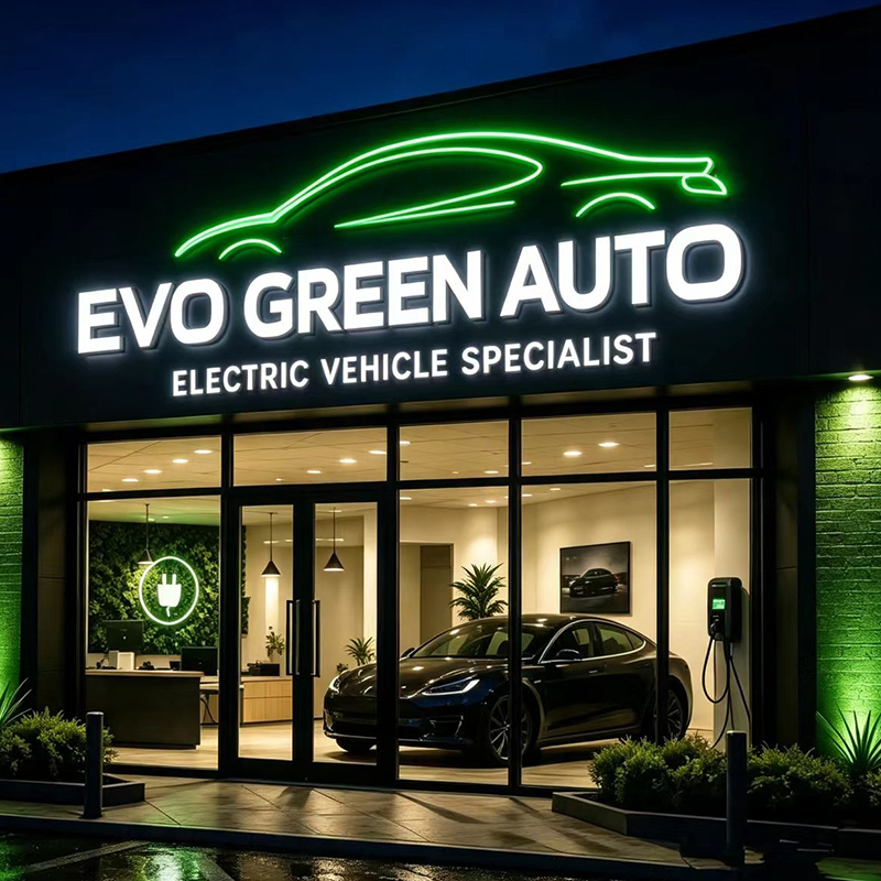 Вывеска с подсветкой LED, нару – обзор и цена Auto Repair Shop Logo
