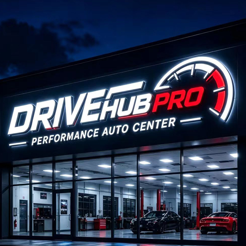 Вывеска с подсветкой LED, нару – обзор и цена Auto Repair Shop Logo